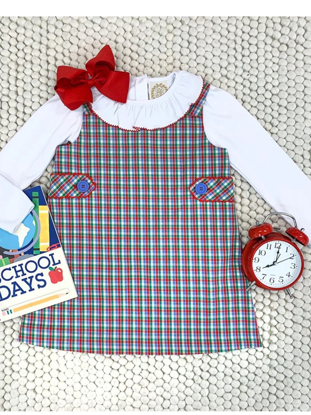 The Beaufort Bonnet Company Janie Jumper Miss Porters Plaid 6 TBBC girl dress